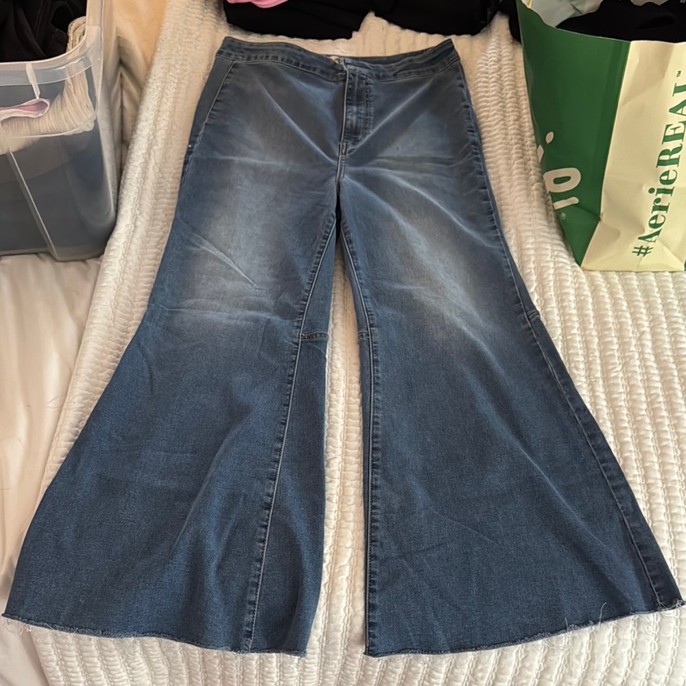 Women's Flared Blue Jeans free people